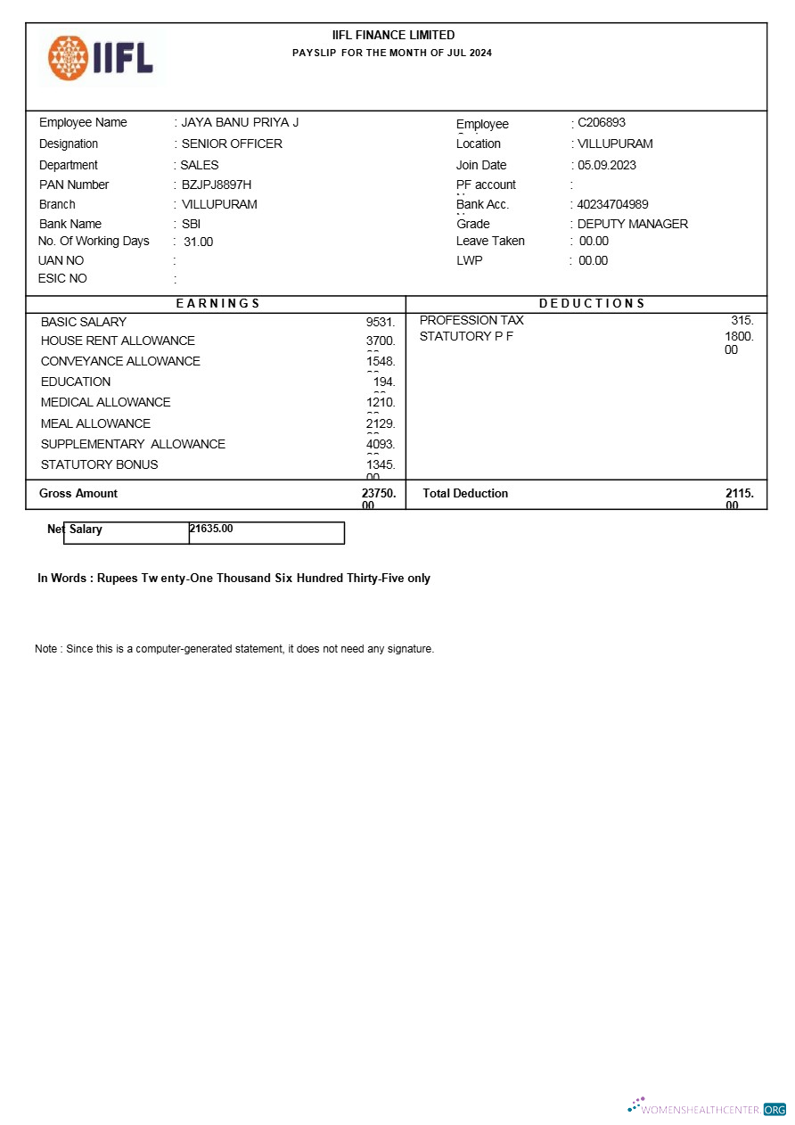 Download Iifl Finance payslip template in Word and PDF formats.pdf, 1 Photoshop template